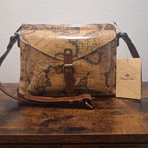 Patricia Nash Avellino European Map Print Crossbody Bag